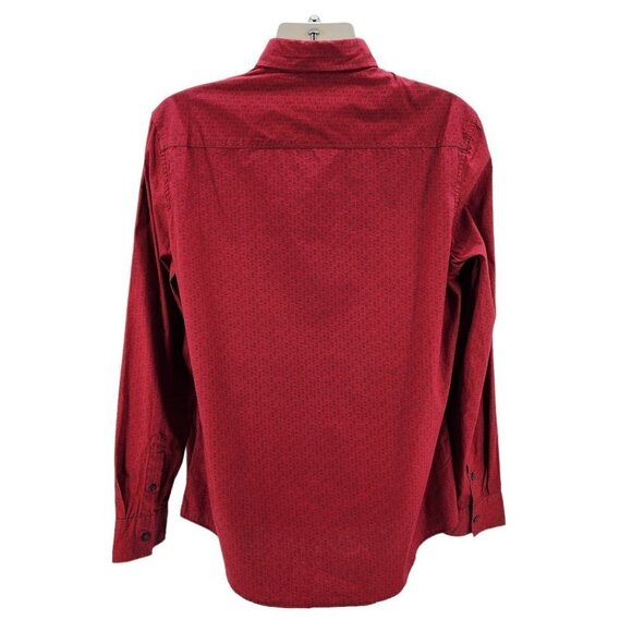 NWT Sovereign Code Prophet Retro Red Pattern Long Sleeve Button Shirt Mens XL - Picture 3 of 6